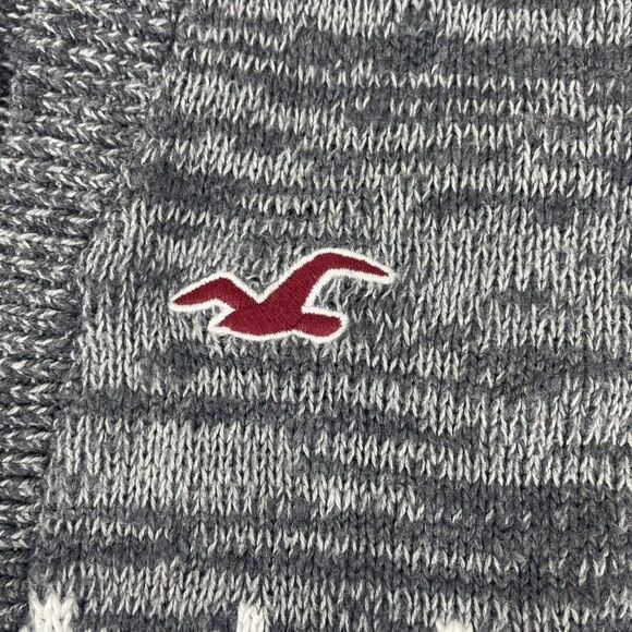 HOLLISTER Fair Isle Nordic Long Gray Button Grandpa Cardigan Sweater Cozy XS - Picture 3 of 9